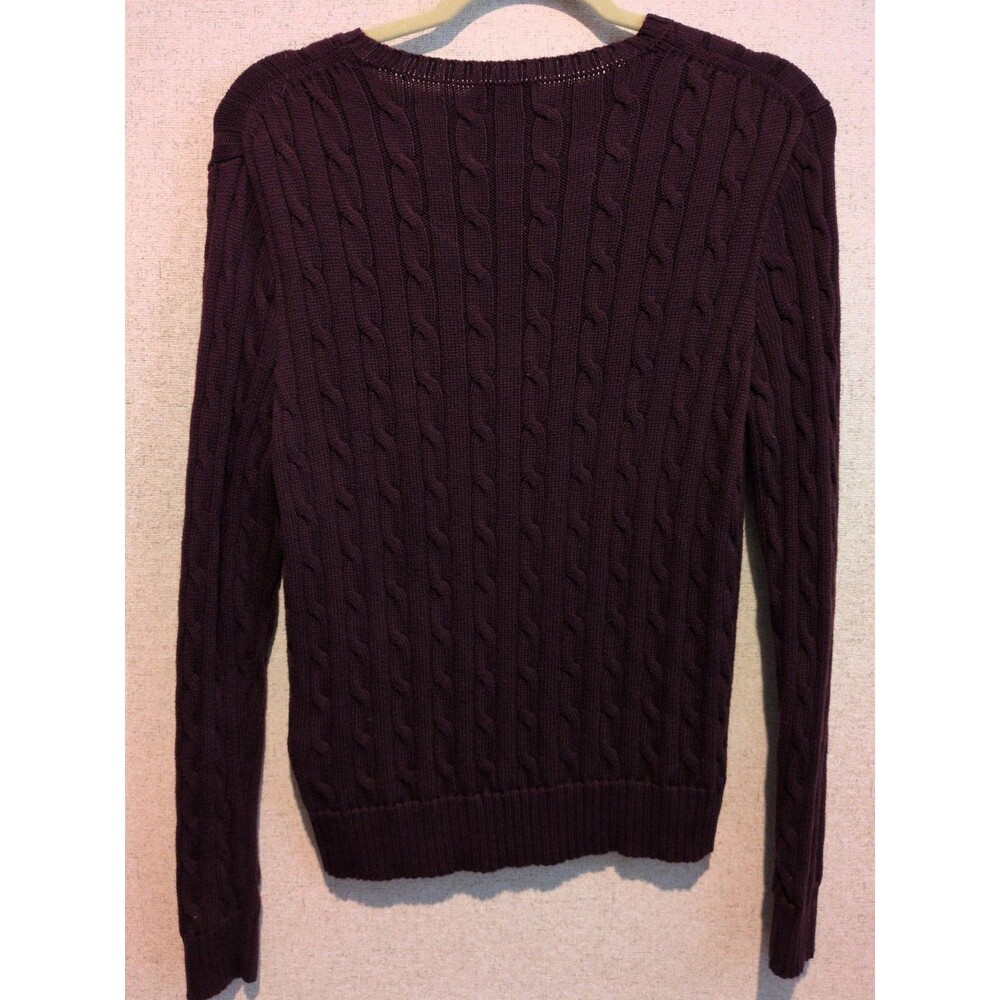 Women’s Polo Ralph Lauren Purple Crewneck Cotton Sweater Size Large - Picture 6 of 6